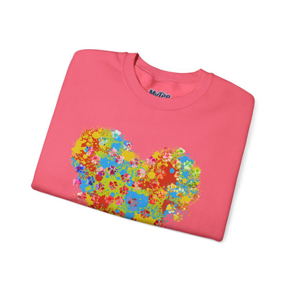 Colorful Heart Graphic Cozy Sweatshirt | Comfortable Winter Apparel