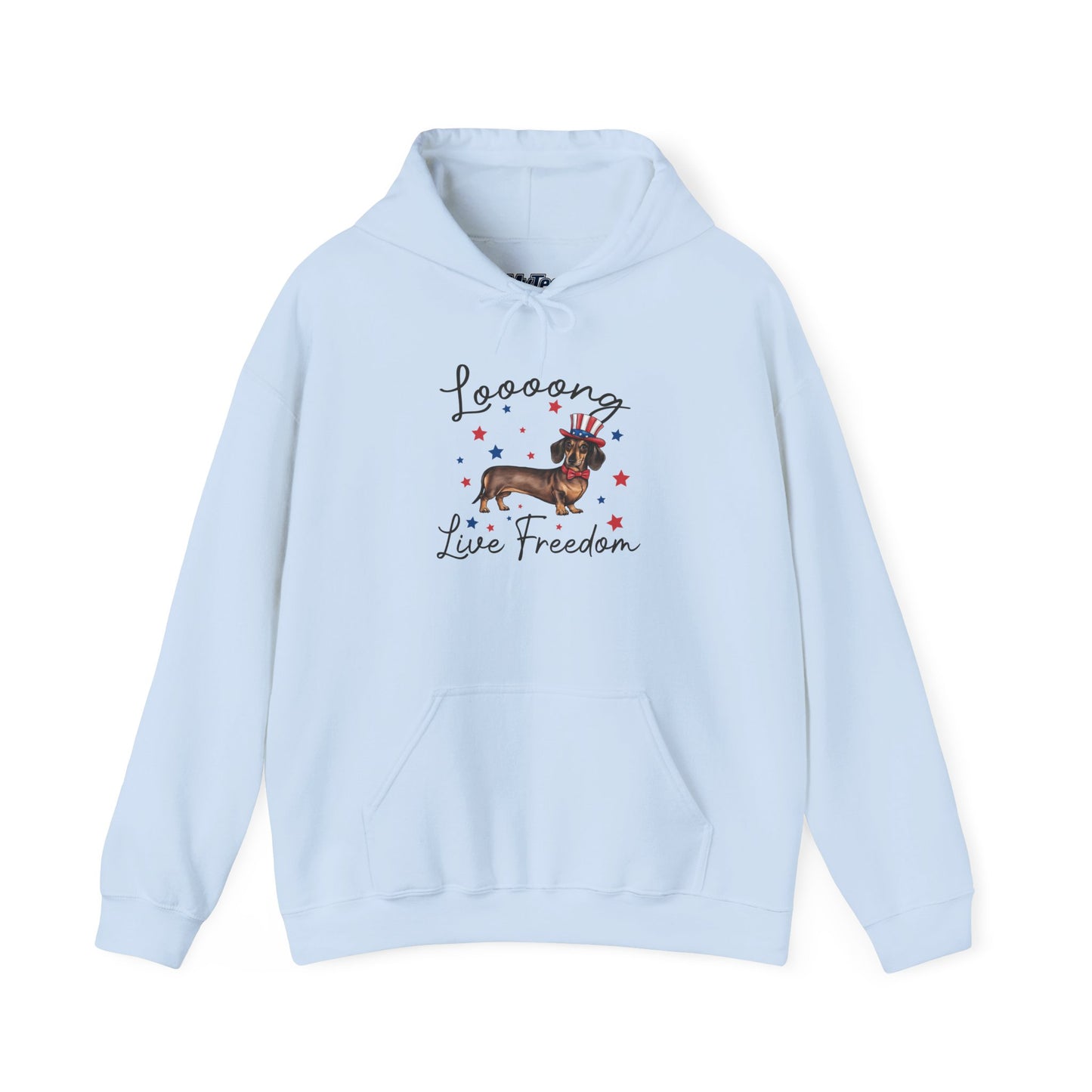 Patriotic Dachshund Loooong Live Freedom Unisex Hoodie