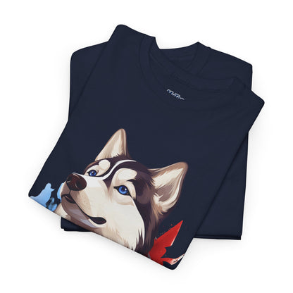 Patriotic Siberian Husky Unisex T-Shirt