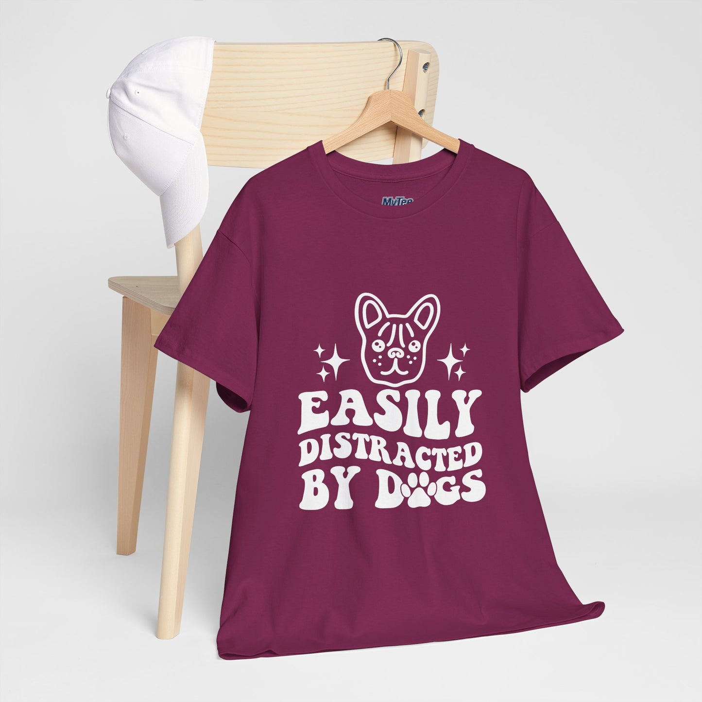 Easily Distracted By Dogs Cotton T-Shirt - Perfect for Everyday Wear