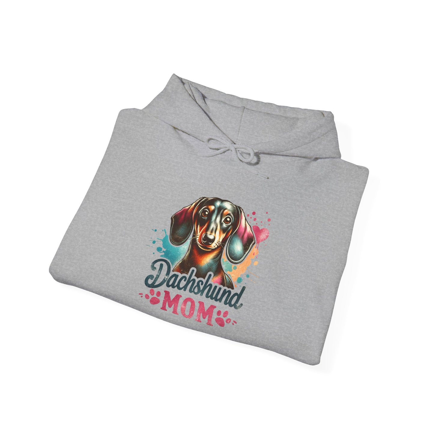 Funky Dachshund Mom Hoodie – Bright Graphic Dog Tee