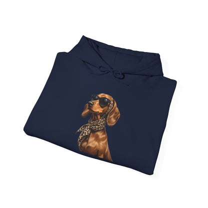 Cool Dachshund Dog Sunglasses Unisex Hoodie |  Dog Lover Gift, Pet-Themed Fashion