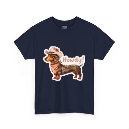 Dachshund Howdy Unisex T-Shirt – Southern Charm For Pup Fans