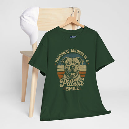 Happiness Tailored In A Pitbull Smile Unisex Tee | Animal Rescue Support Tee