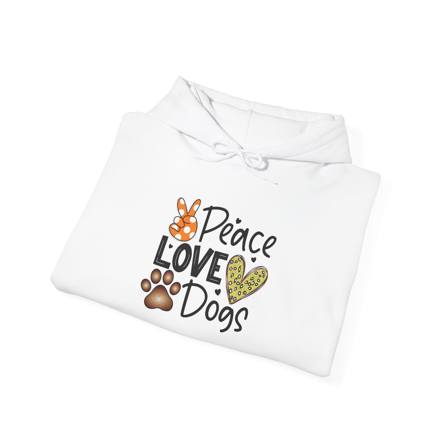 Peace Love Dogs Hoodie - Animal Enthusiasts, Casual Wear, Everyday Comfort