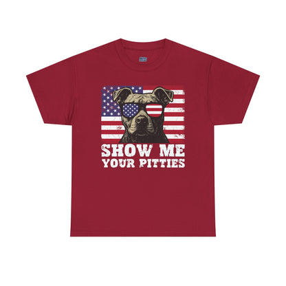 Show Me Your Pitties Patriotic Pitbull Unisex T-Shirt