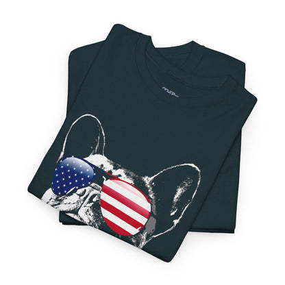 Patriotic French Bulldog With Sunglasses Unisex T-Shirt