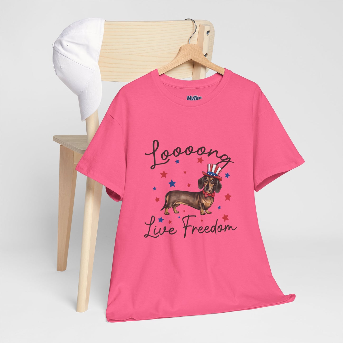 Patriotic Dachshund Loooong Live Freedom Unisex T-Shirt