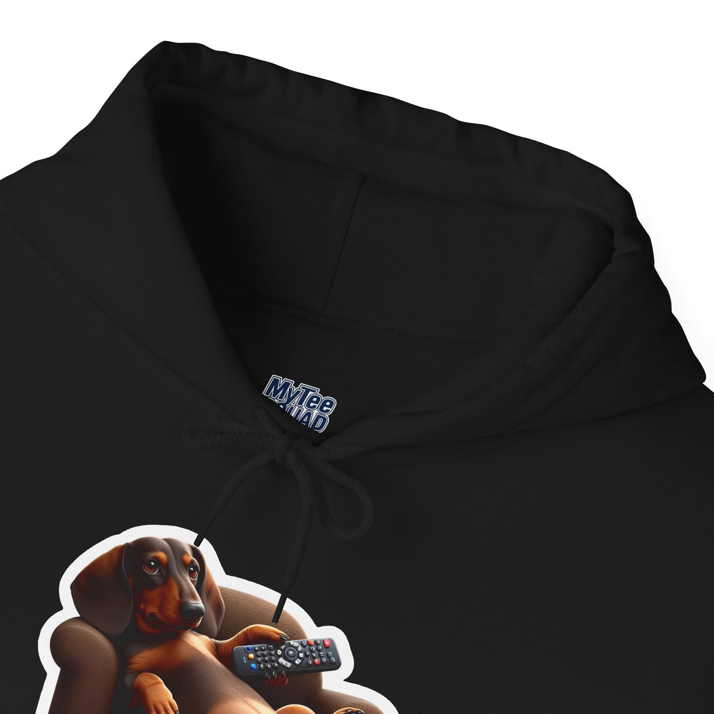 Dachshund TV Boss Unisex Hoodie– Funny Wiener Dog Relax Tee