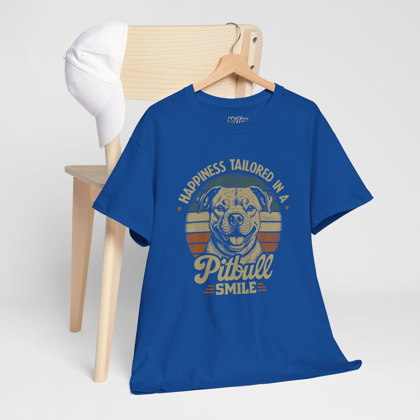 Happiness Tailored In A Pitbull Smile Unisex Tee | Animal Rescue Support Tee
