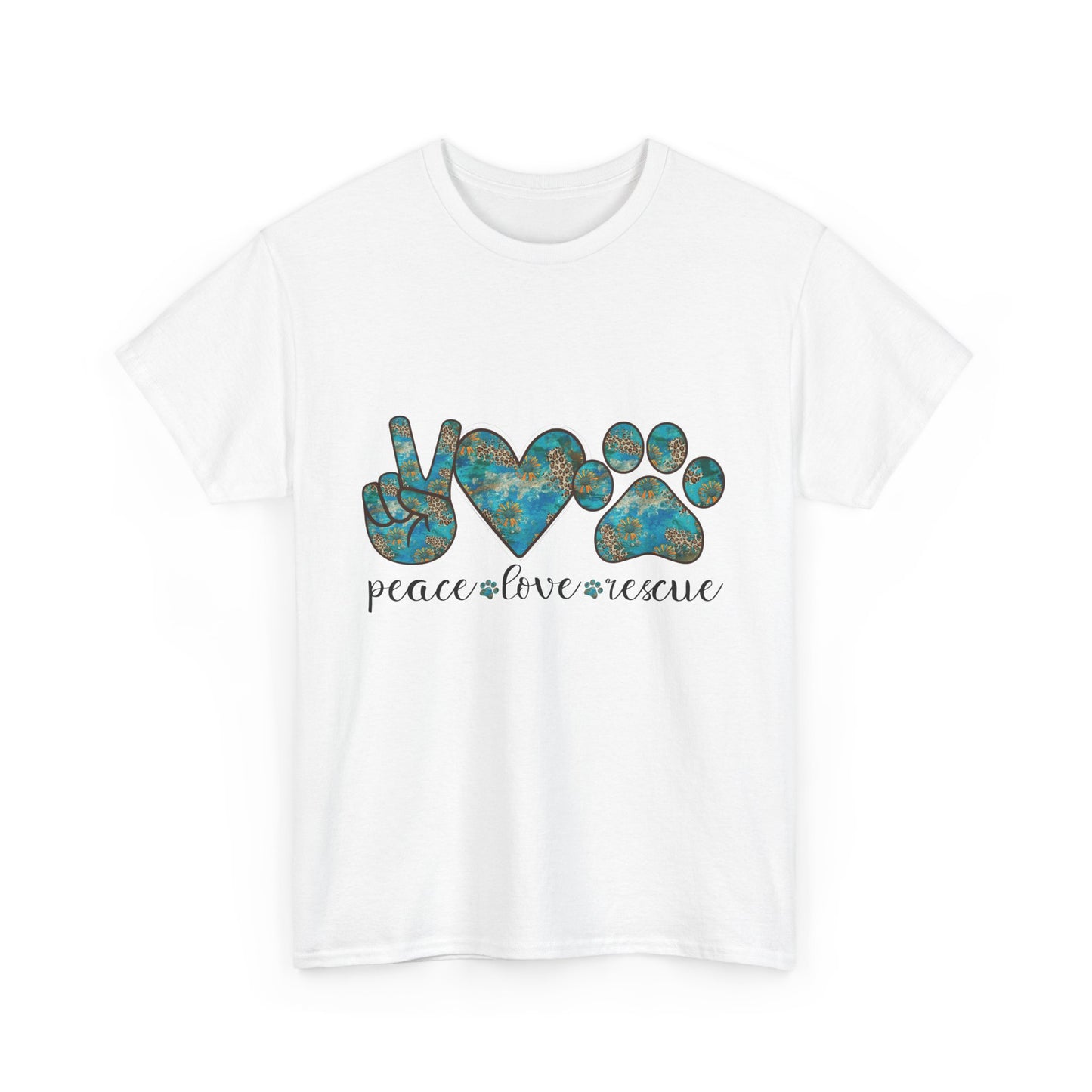 Peace Love Rescue T-Shirt | For Animal Rescuers