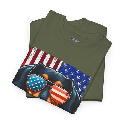Patriotic Dachshund Dog Flag Shades Unisex T-Shirt