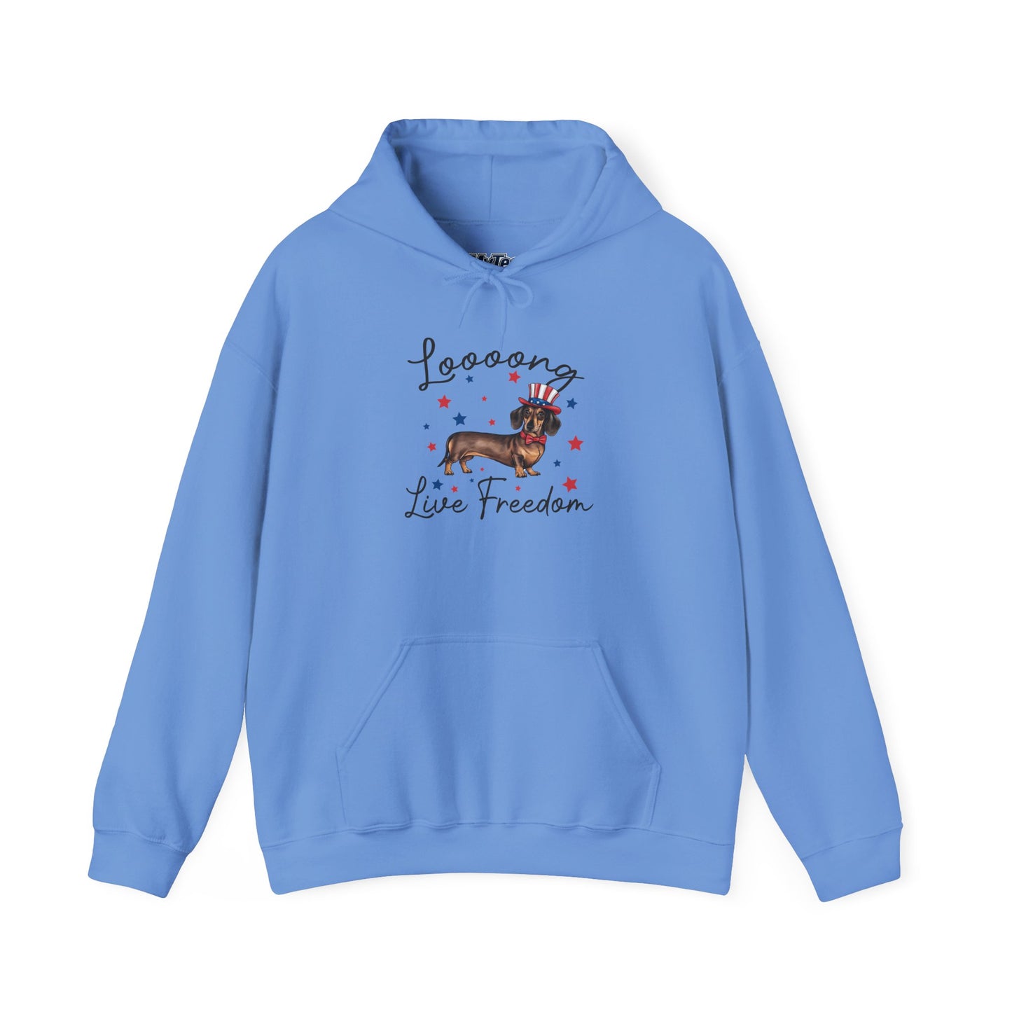 Patriotic Dachshund Loooong Live Freedom Unisex Hoodie