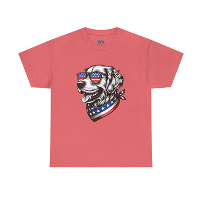 Patriotic Golden Retriever With Sunglasses Unisex T-Shirt