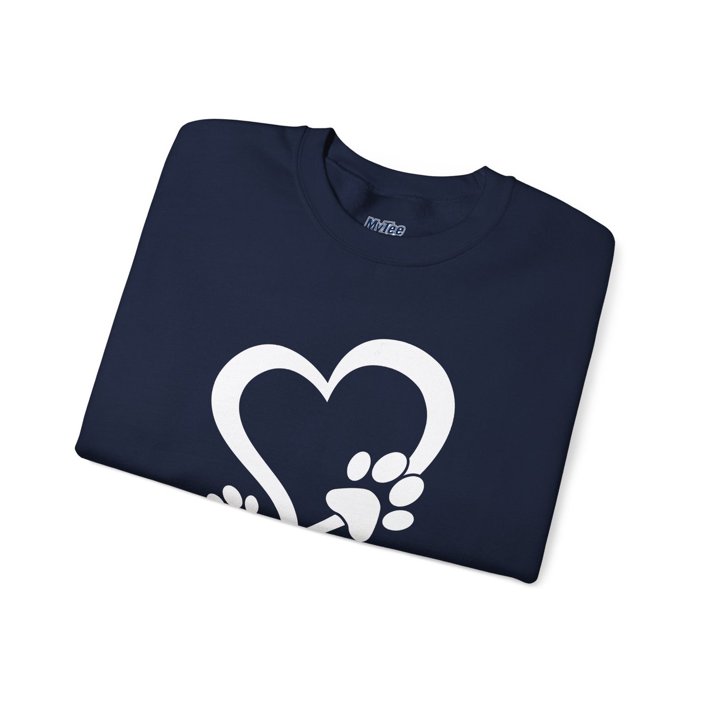 Pawprints On My Heart – Cozy Minimalist Dog Lover Sweatshirt