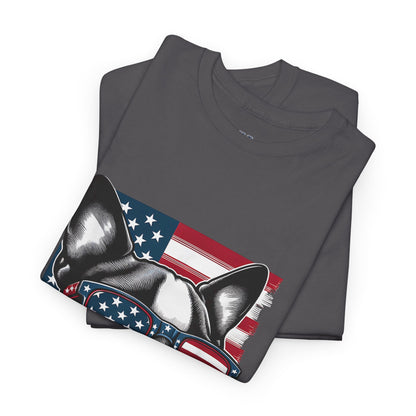 Patriotic Boston Terrier with Sunglasses Unisex T-Shirt
