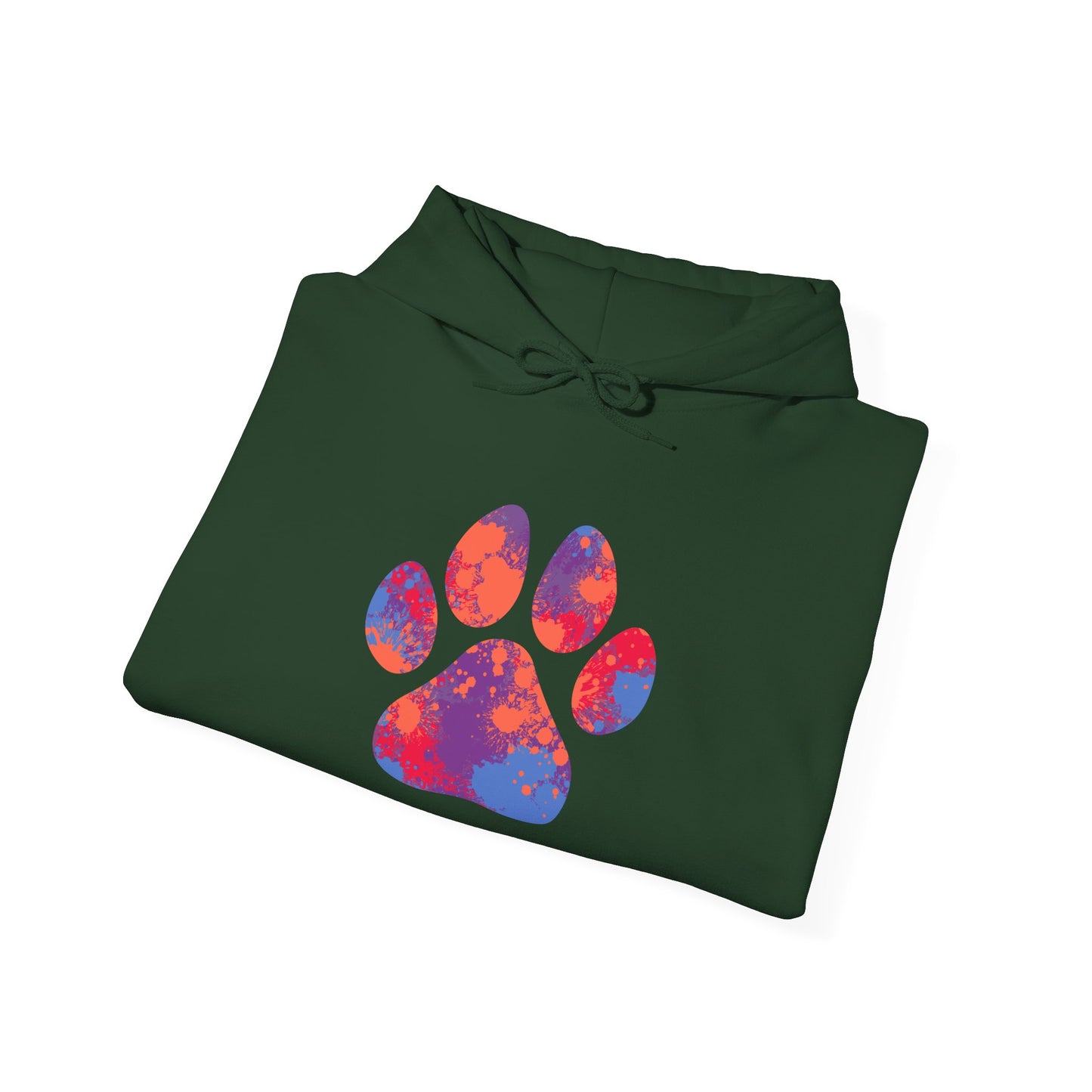 Colorful Paw Print Unisex Hoodie - Cozy Gift For Pet Lovers, Dog Mom/Dad Gift