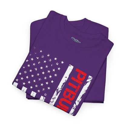 Patriotic Pitbull Dad Heavy Cotton T-Shirt | Father's Day Gift