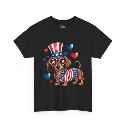 Patriotic Dachshund Unisex T-Shirt | Dog Lover Gift, July 4th Celebration