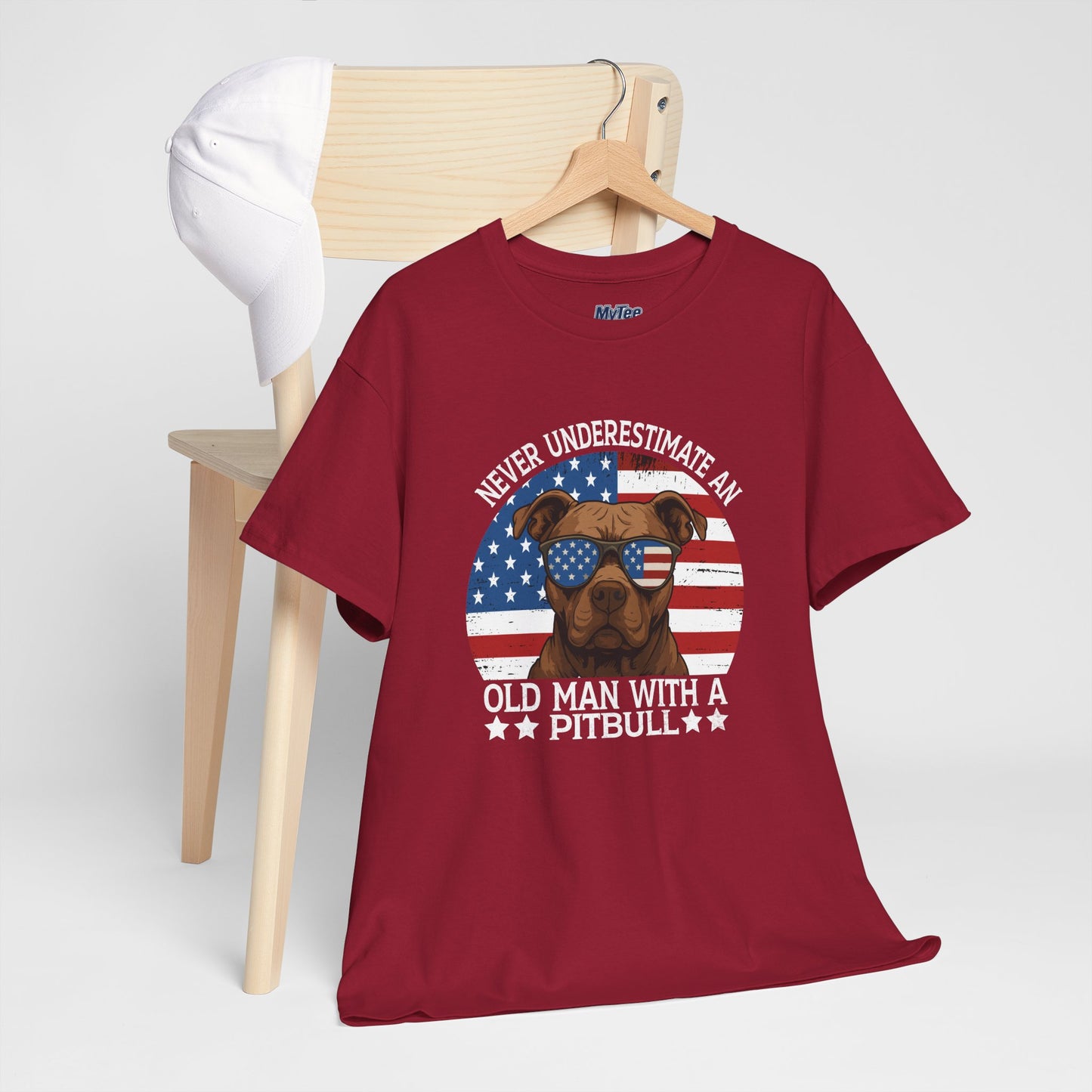 Never Underestimate An Old Man With A Pitbull T-Shirt | Gift For Dog Father
