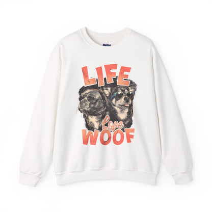 Life Love Woof Sweatshirt – Cozy Dog Lover Crewneck