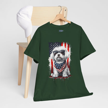 Patriotic Havanese Unisex Cotton T-Shirt