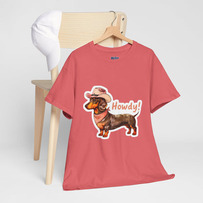 Dachshund Howdy Unisex T-Shirt – Southern Charm For Pup Fans