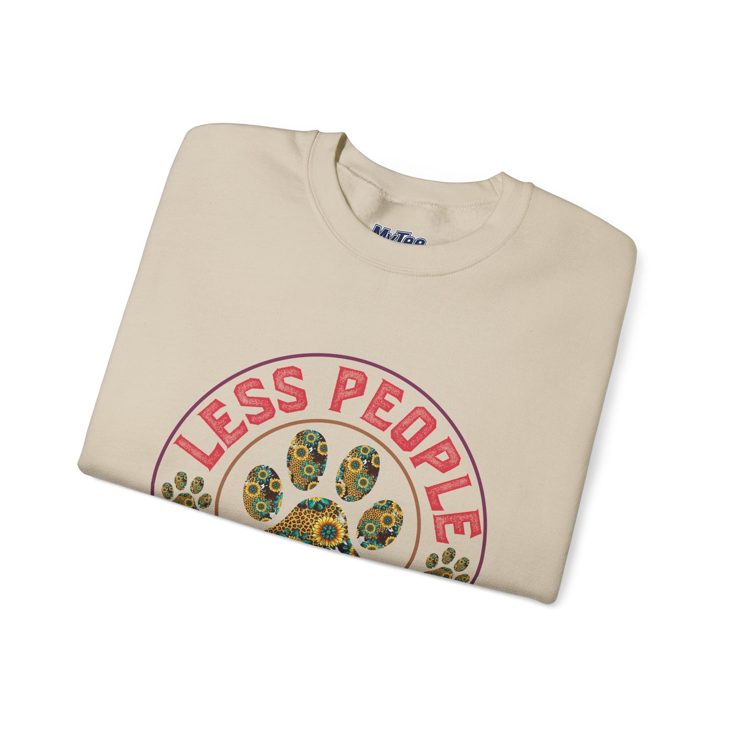 Less People More Dog Unisex Sweatshirt – Floral Paw Print Statement