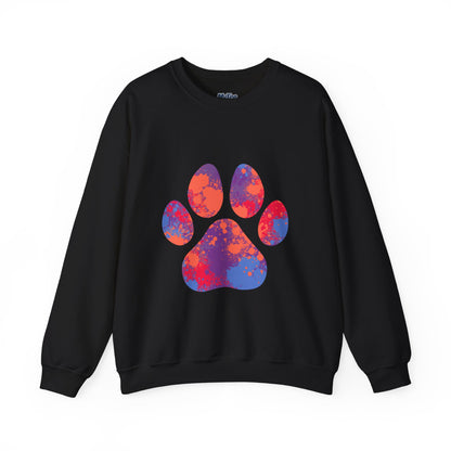 Colorful Paw Print Crewneck Sweatshirt | Pet Lover Gift, Cozy Casual Wear