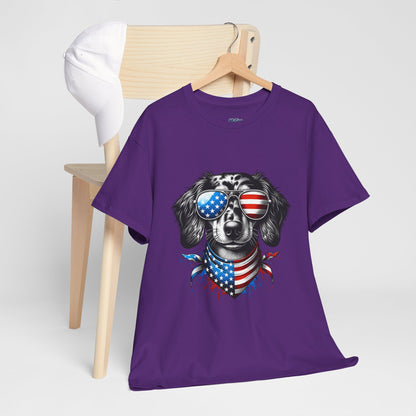 Patriotic Dachshund with Sunglasses Unisex T-Shirt