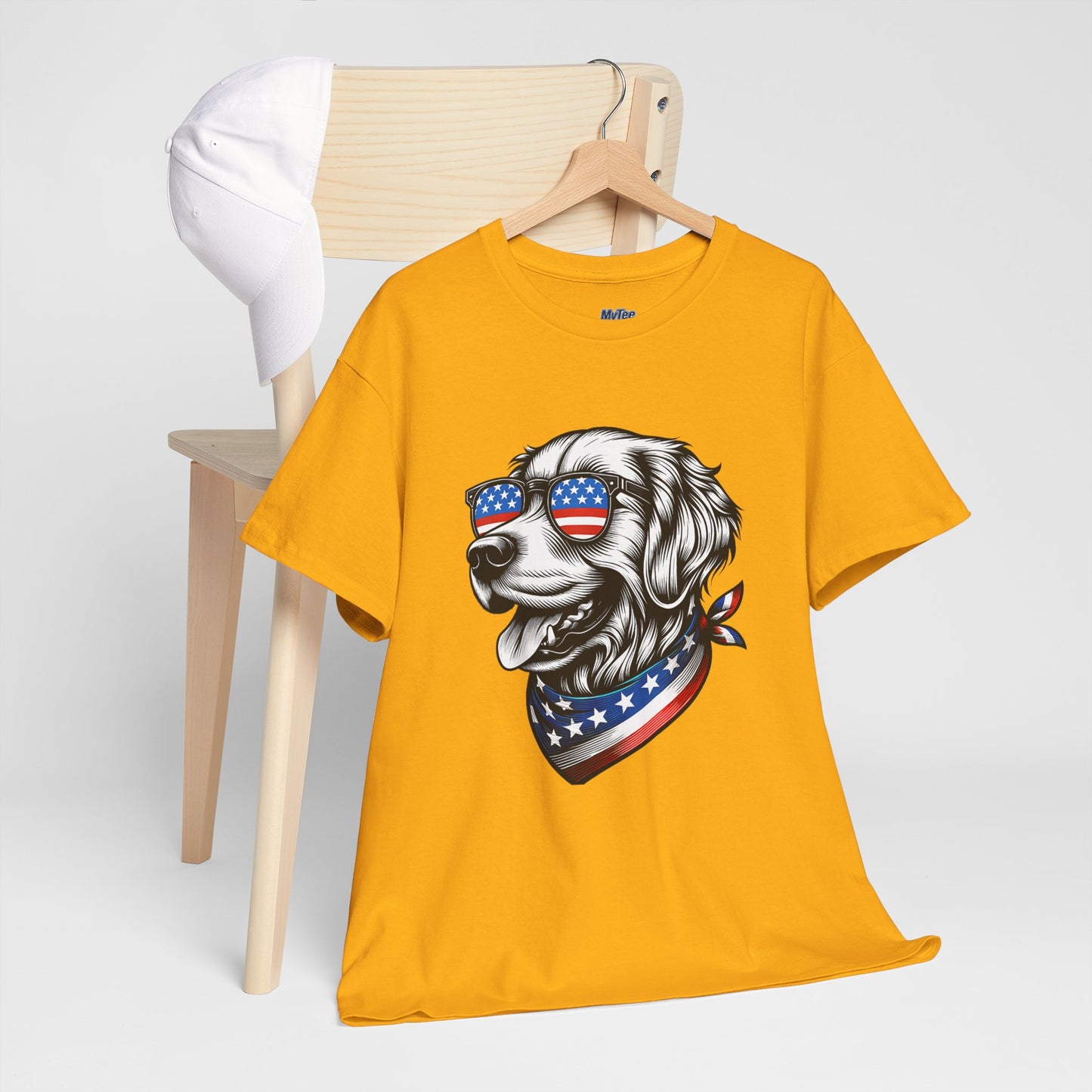 Patriotic Golden Retriever With Sunglasses Unisex T-Shirt