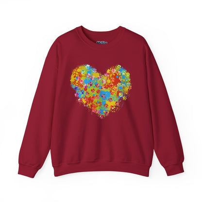 Colorful Heart Graphic Cozy Sweatshirt | Comfortable Winter Apparel