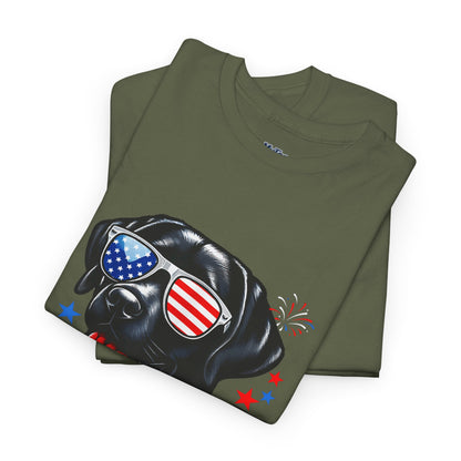 Patriotic American Labrador Retriever With Sunglasses Unisex T-Shirt