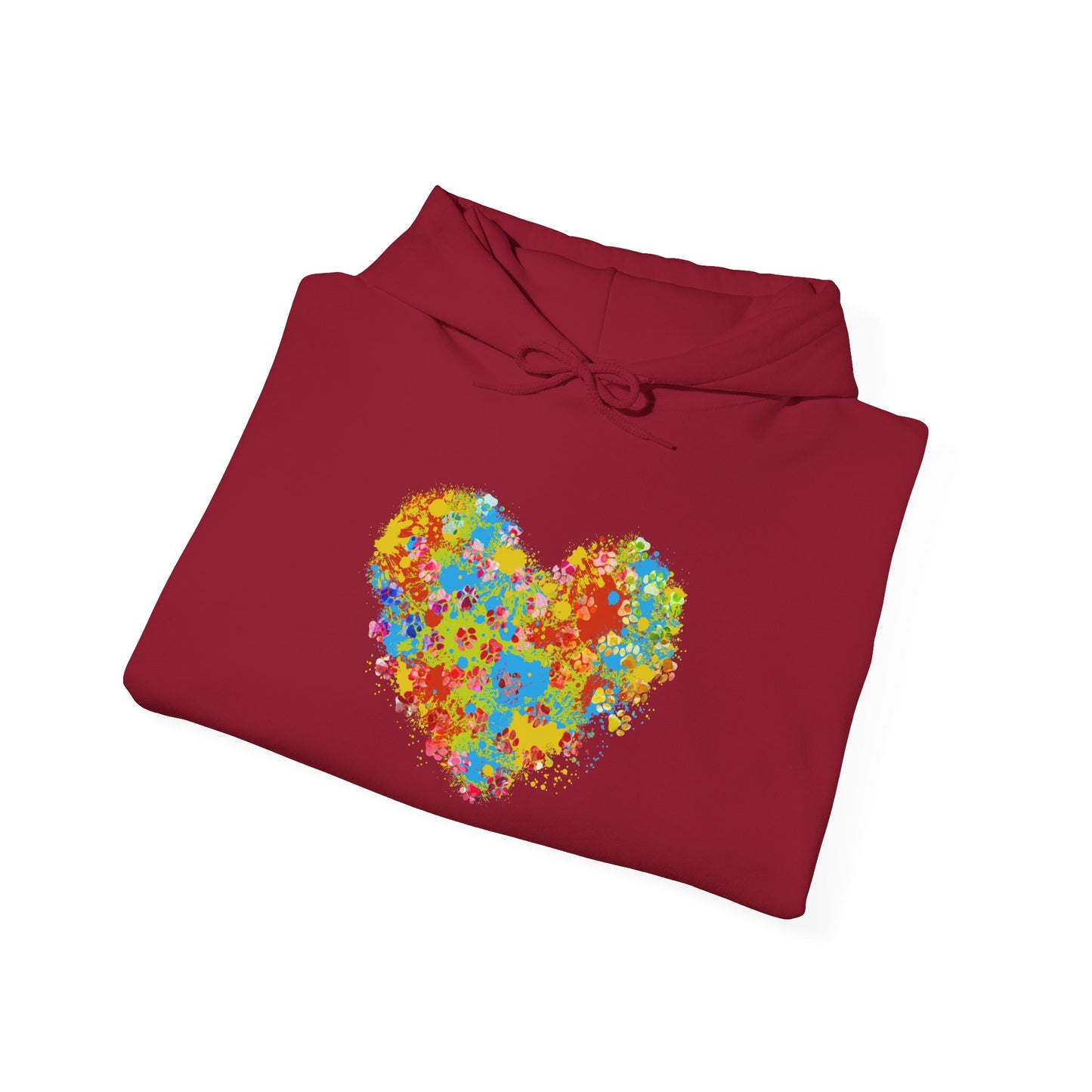 Colorful Heart Graphic Cozy Hoodie | Comfortable Winter Apparel