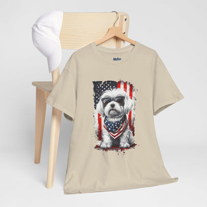 Patriotic Havanese Unisex Cotton T-Shirt