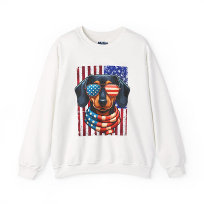Patriotic Dachshund Flag Shades Unisex Sweatshirt