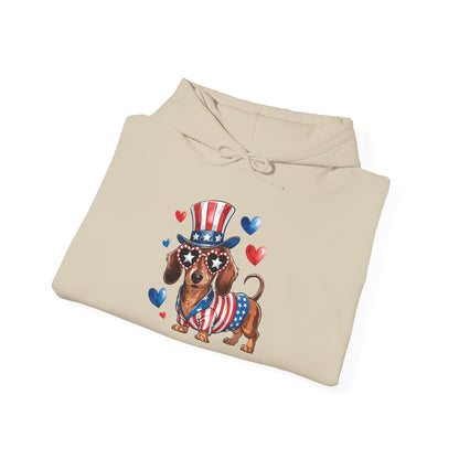 Patriotic Dachshund Unisex Hoodie - Perfect For 4th Of July