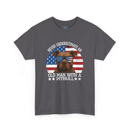 Never Underestimate An Old Man With A Pitbull T-Shirt | Gift For Dog Father