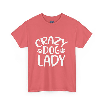 Crazy Dog Lady Heavy Cotton T-Shirt | Best Gift For Dog Mom