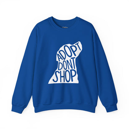 Adopt Don't Shop Unisex Sweatshirt | Eco-Friendly Crewneck
