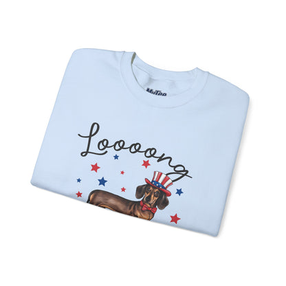 Patriotic Dachshund Loooong Live Freedom Unisex Sweatshirt