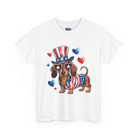 Patriotic Dachshund Unisex T-Shirt | Dog Lover Gift, July 4th Celebration