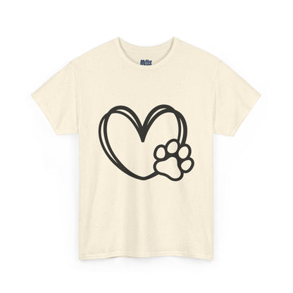 Simple Paw Heart Unisex T-Shirt – For Dog Lovers
