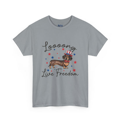 Patriotic Dachshund Loooong Live Freedom Unisex T-Shirt