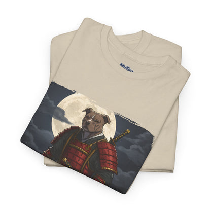 Pitbull Samurai Warrior Unisex Heavy T-Shirt,Tee | Graphic Tee For Anime Lovers