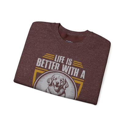 Life Is Better with a Golden Retriever Sweatshirt – Cozy Dog Lover Crewneck
