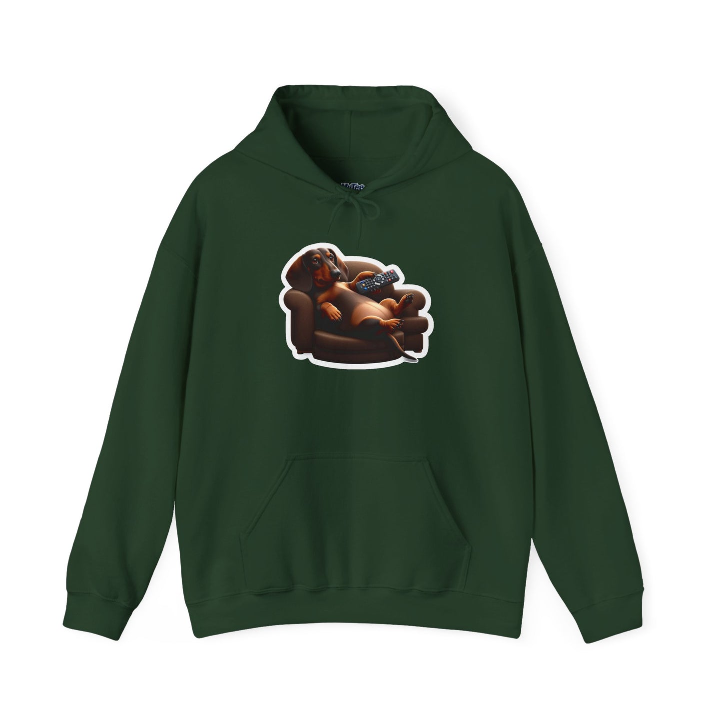 Dachshund TV Boss Unisex Hoodie– Funny Wiener Dog Relax Tee