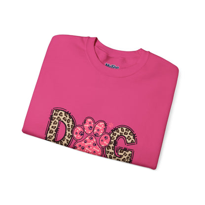 Dog Mama Leopard Print Crewneck Sweatshirt