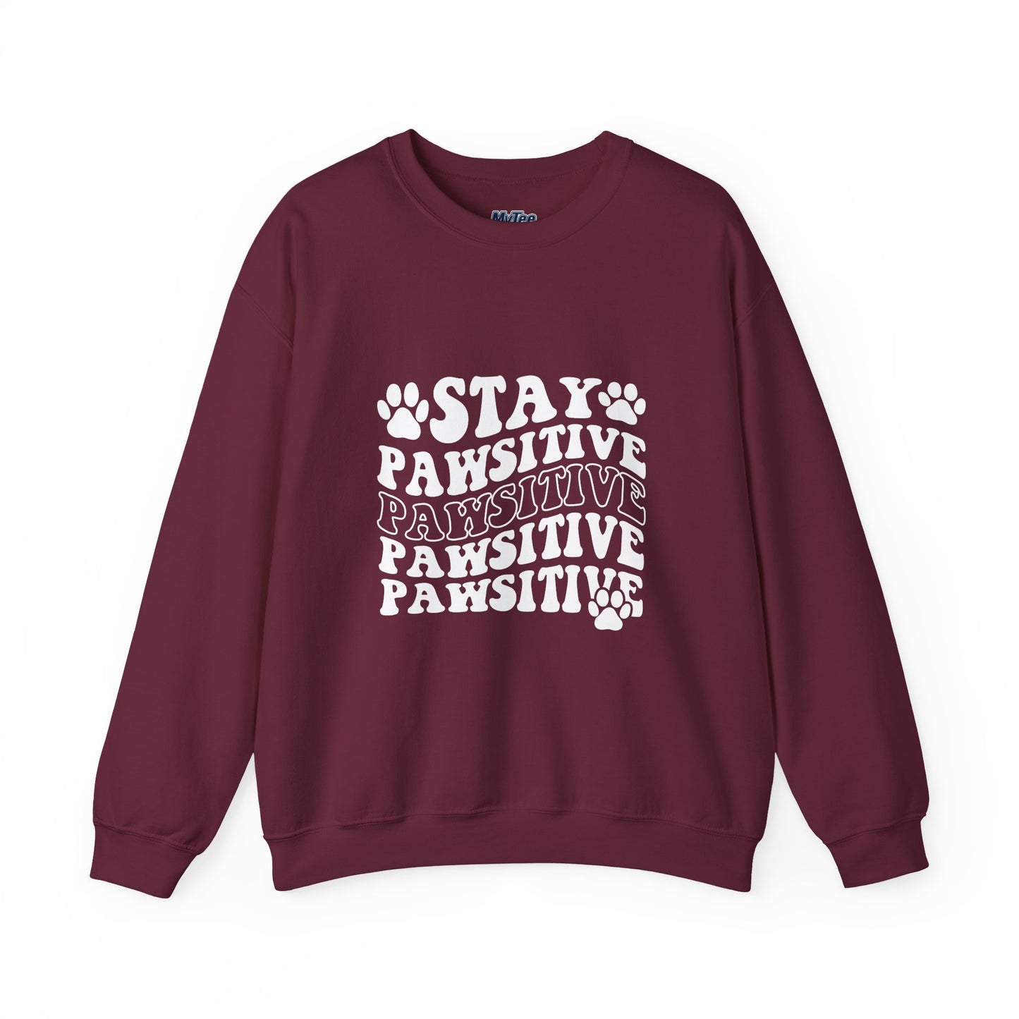 Stay Pawsitive Unisex Heavy Blend Crewneck Sweatshirt