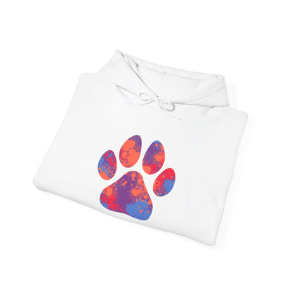 Colorful Paw Print Unisex Hoodie - Cozy Gift For Pet Lovers, Dog Mom/Dad Gift